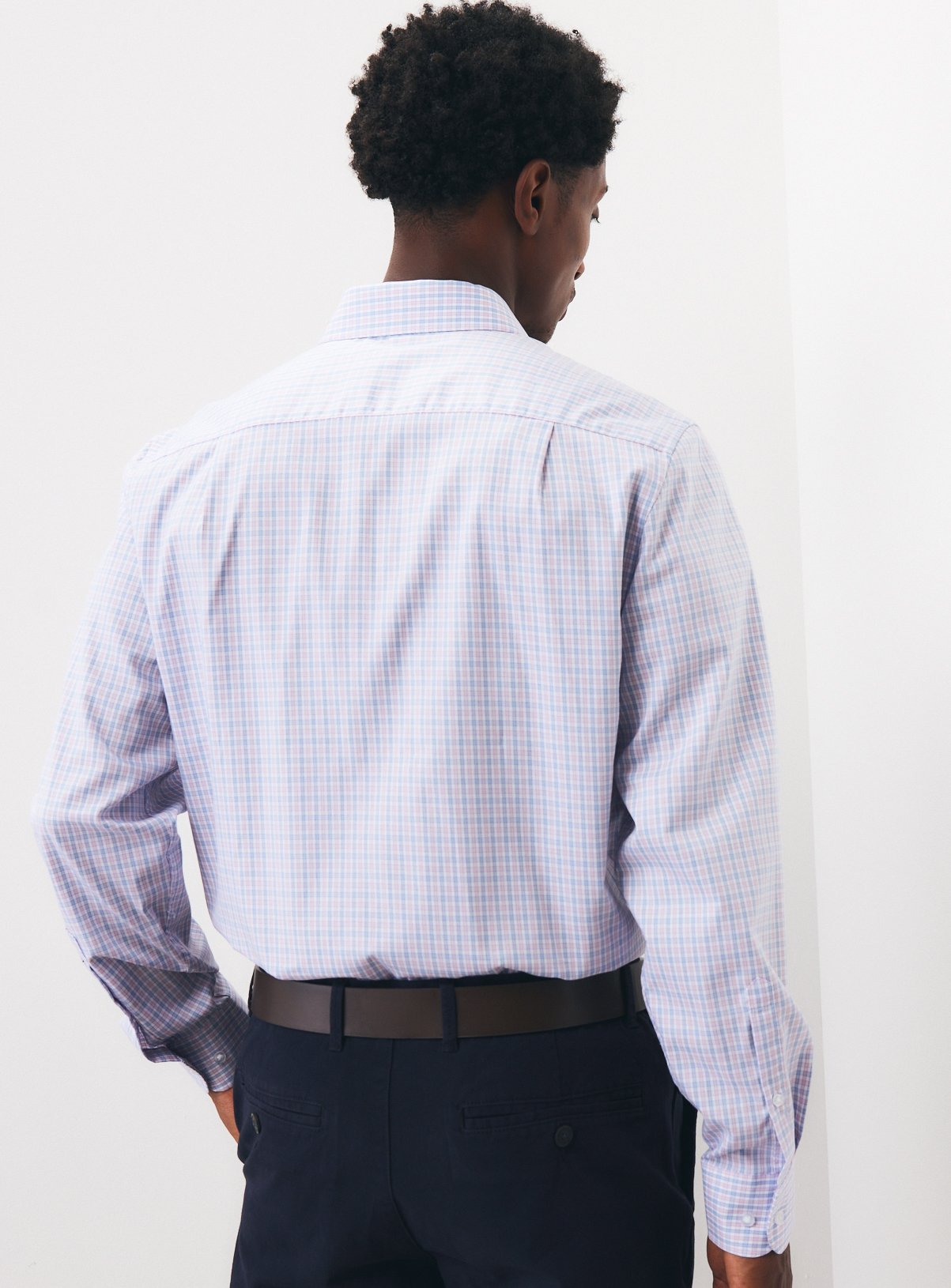 Multi Cotton Twill Long Sleeved Regular Fit Check Shirt 14 - Image 5 thumbnail